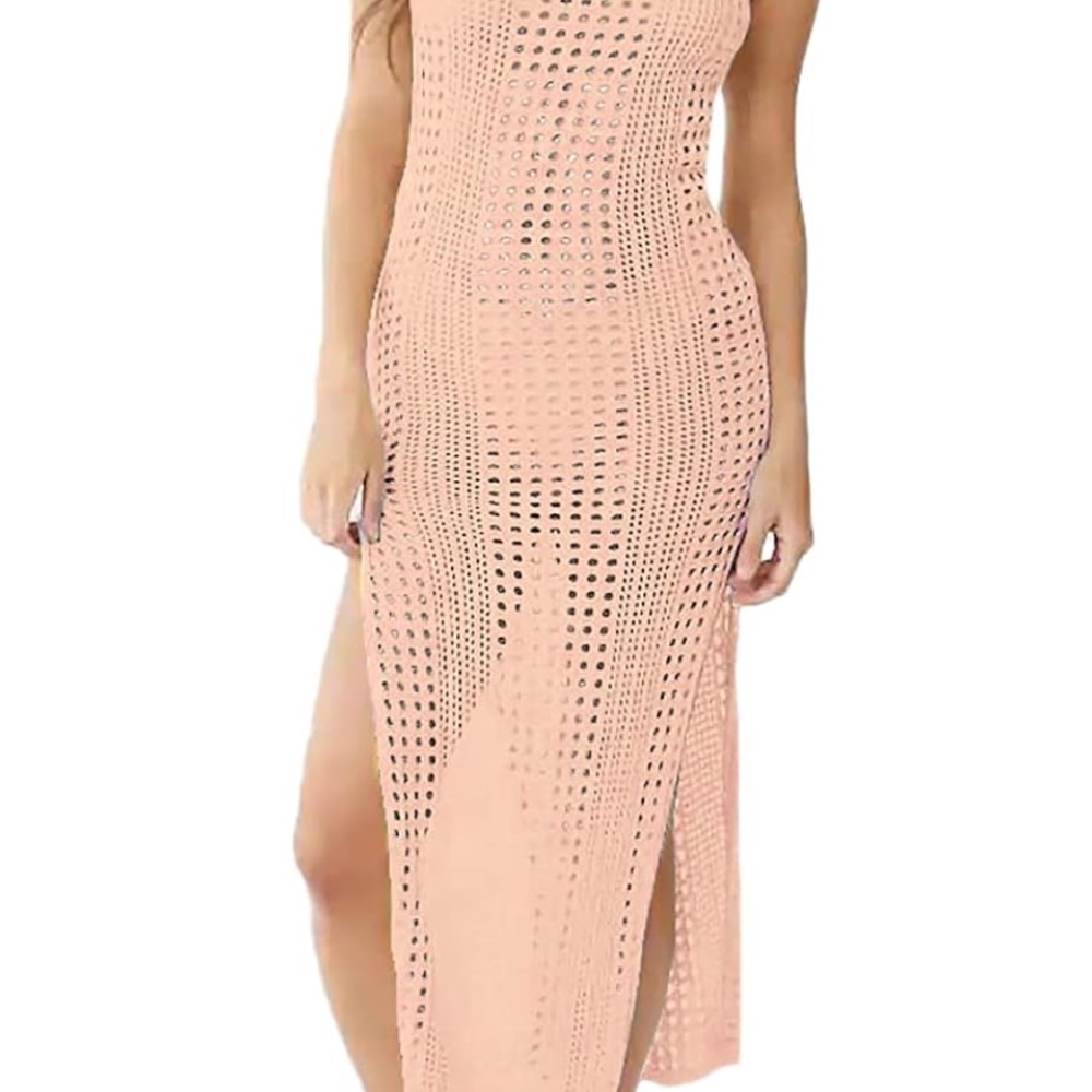 Elegant Peach Midi Dress